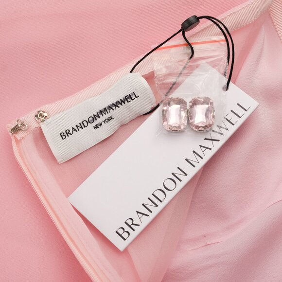 Brandon Maxwell The Leanne Crystal-Embellished Pencil Skirt, Light Pink, Size 0 - Picture 7 of 15